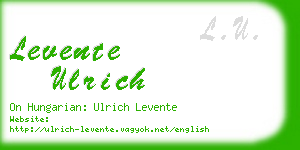 levente ulrich business card